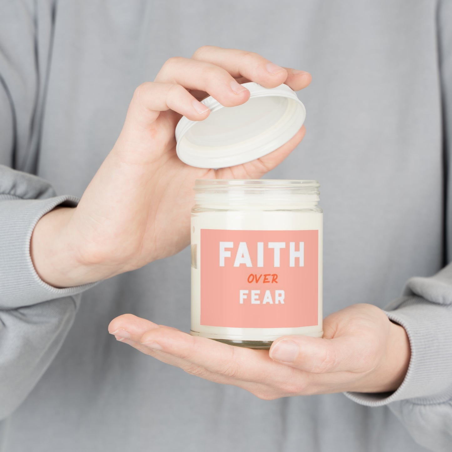 'FAITH OVER FEAR pink" Scented Candle, 9oz