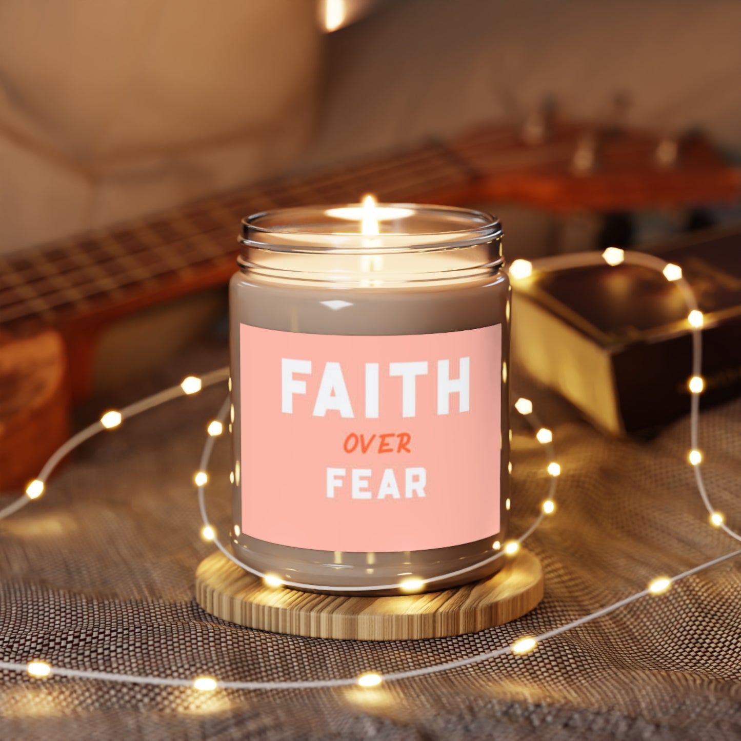 'FAITH OVER FEAR pink" Scented Candle, 9oz