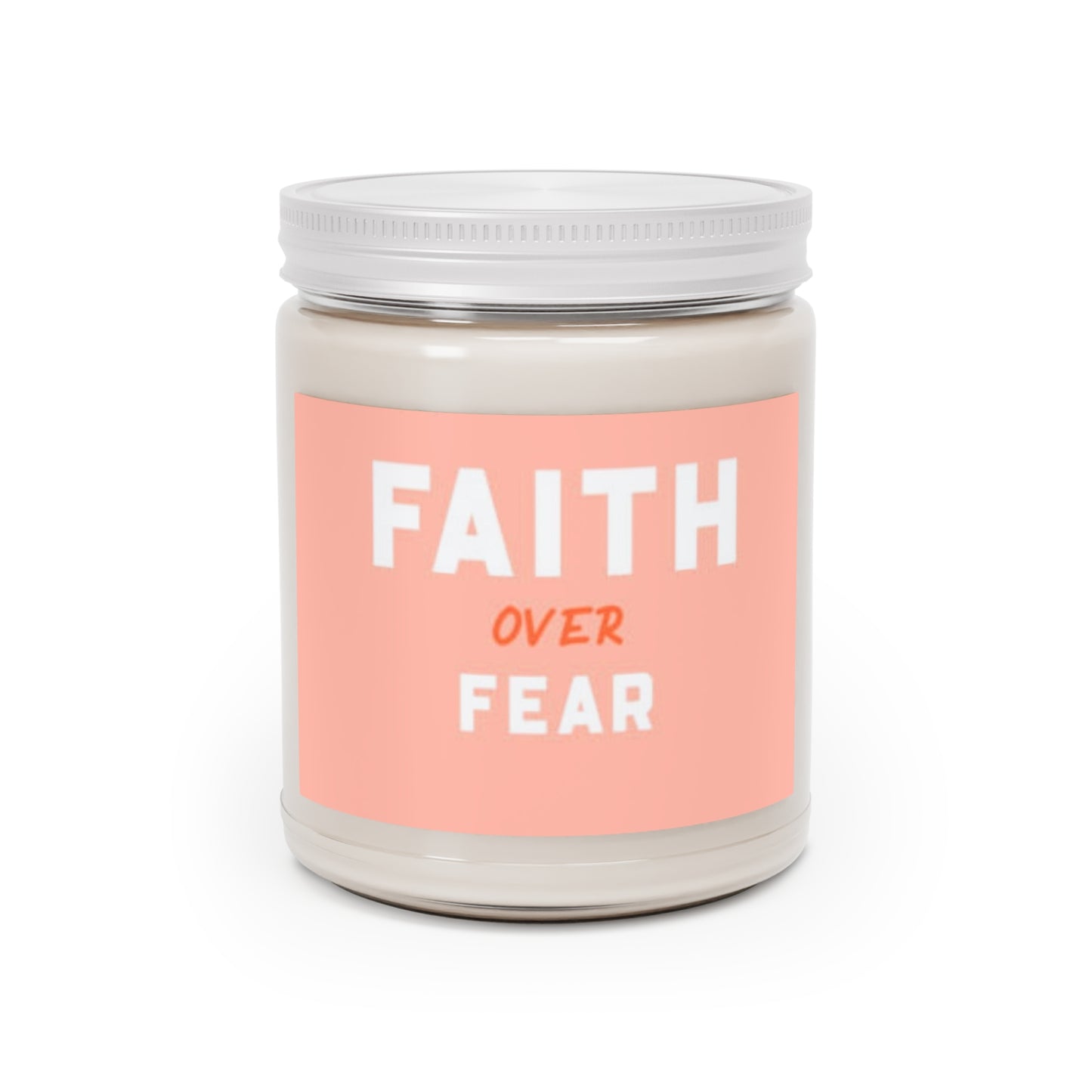 Vela perfumada "FE SOBRE EL MIEDO rosa", 9 oz